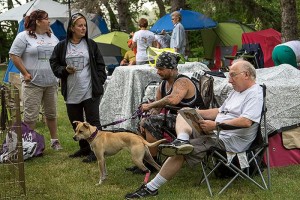 k9 Outlaws fraternizing with a HOBBIT (Bob). Photo by Joan Morgan